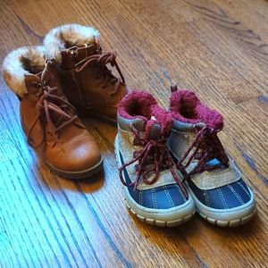Lot of 2 Pairs Little Girl Boots, Size 8